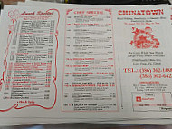 Chinatown menu