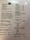 Speed's Kitchen menu