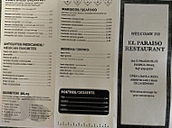 El Paraiso menu