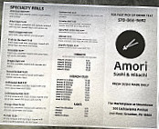 Amori Sushi menu