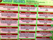 Plaza Mexico menu