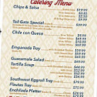 Sombreros Mexican menu