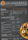 Shawarma menu