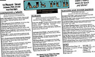 C J's Sports Pub menu