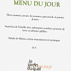 Le Jardin du Quai menu