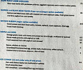 Bayside Barista menu