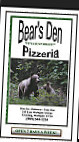 Bear's Den Pizzeria menu