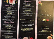 Chef G's menu