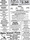 Main Street Pizza menu