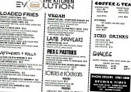 The Kitchen Evolution menu