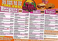 Telaburger's menu