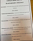 Norah Head Sporties menu