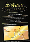 L'artiste Pizzaiolo menu