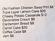 Chickadee Cottage Cafe menu