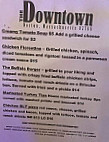 The Downtown menu