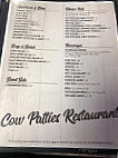 Cow Patties menu