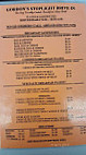 Gordon's Stop Light Drive In menu