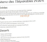 Les 1 Separables menu