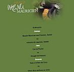 Le Saint Geran menu