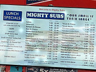 Mighty Subs menu