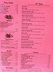 Tiffany's Pizza menu