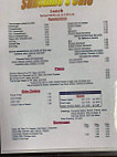 Sunshine's Cafe menu