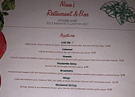 Nina's Restaurant Bar menu