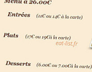 Secrets De Cuisine menu