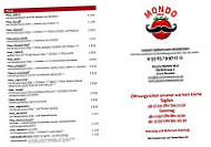 Pizzeria Spaghetteria Mondo Mio menu