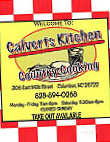 Calvert's Kitchen menu