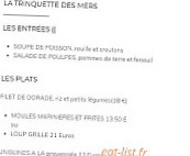 La Trinquette menu