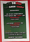 La Casa Theo menu