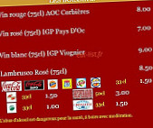 Le Palais des Pizzas menu