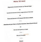 Auberge du poirier menu