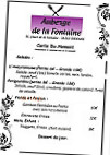 Auberge De La Fontaine menu