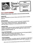 Stone's Throw Cafe menu
