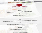 Au fil des saisons menu