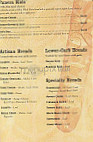 Panera Bread menu