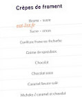 L'artisane menu