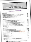 L'ardoise menu