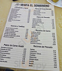 El Sombrero menu