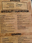 The Rustic menu