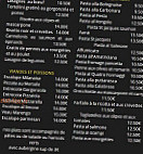 Pasta Tinto menu