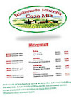 Pizzeria Casa Mia menu