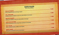 Restaurant Indien Shalimar menu