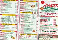 Pizzeria Avanti menu