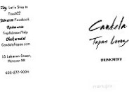 Candela Tapas Lounge menu