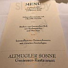 Altmugler Sonne menu