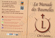 La Manade Des Baumelles menu