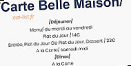 Belle Maison menu